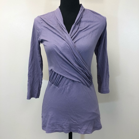 Velvet by Graham & Spencer Tops - VELVET graham & spencer wrap front top purple